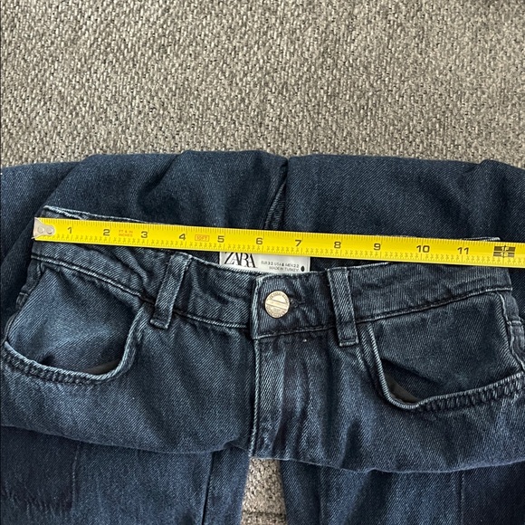 ZARA Dark Indigo High-Rise Wide Leg Jeans - Picture 7 of 7